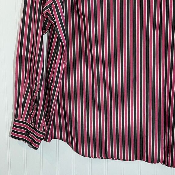 Michael Michael Kors Button Down Shirt Men Large Pink Stripped Long Sleeve - Picture 10 of 13